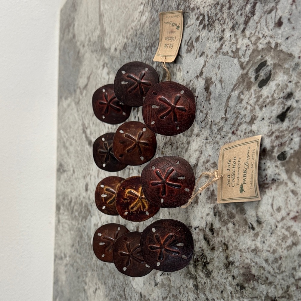 Beach Themed Rustic Brown Sand Dollar Napkin Rings
